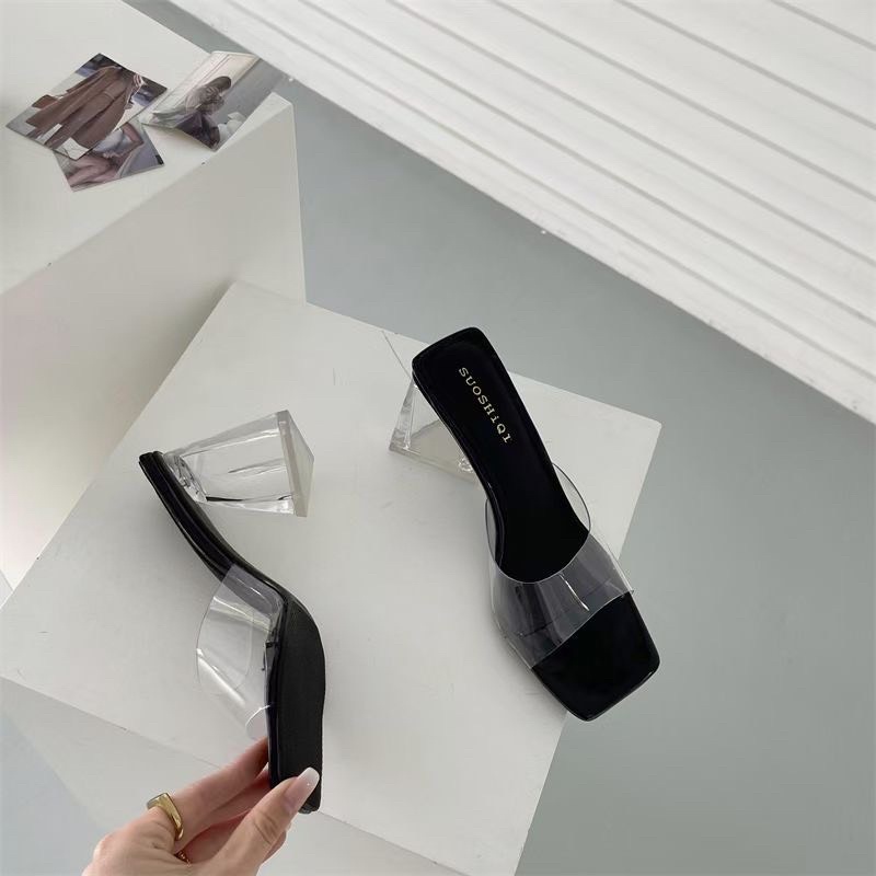 Guốc mica quai ngang gót trụ trong fullbox hàng quảng châu cao cấp