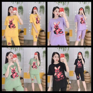 Đồ bộ nữ mặc nhà dễ thương thun cotton thoải mái