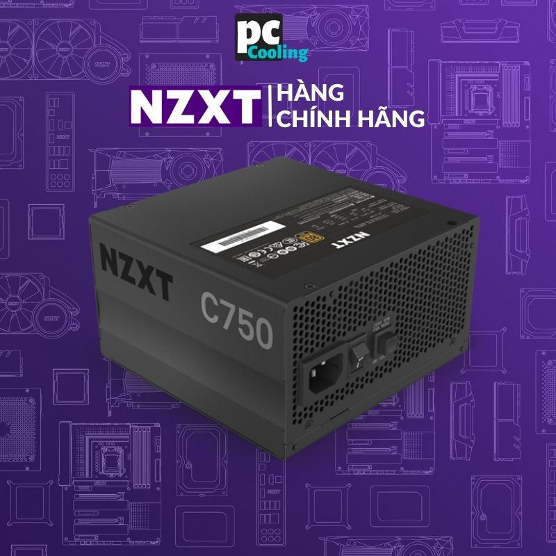 Nguồn Máy Tính Công Suất 750W NZXT C750 GOLD PLUS - Full modular