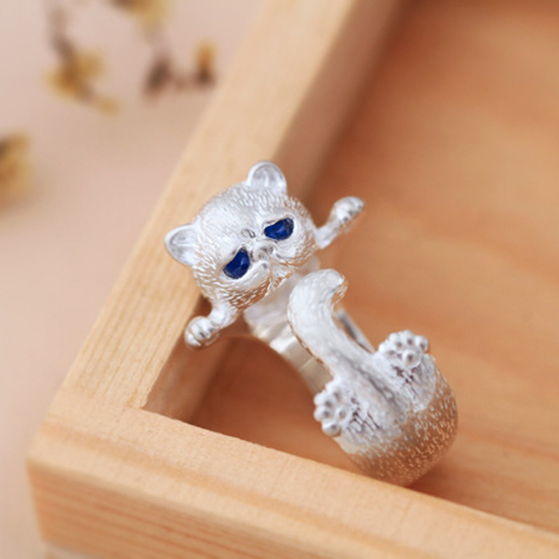 Nhẫn hở hình mèo dễ thương có thể điều chỉnh dành cho nữ
