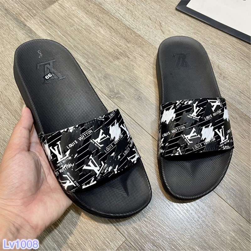 Dép LV Nam Cao Cấp - Dép Quai Ngang LV đế cao