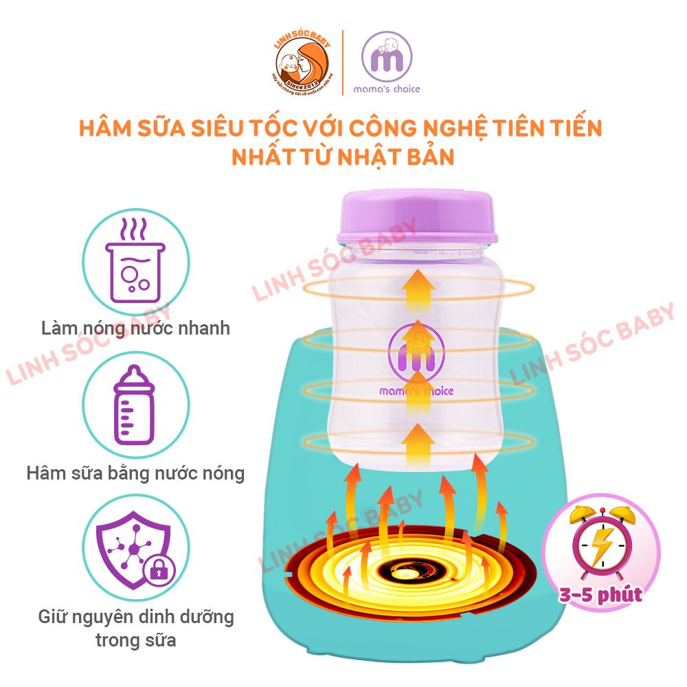 Máy hâm sữa đa năng Mama's Choice | Hâm sữa siêu tốc và nhỏ gọn cho mẹ hay di chuyển | BH chính hãng 12 tháng 1 đổi 1