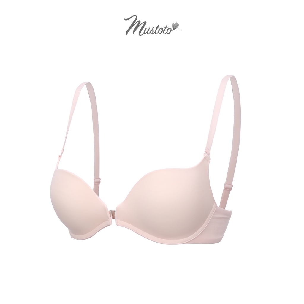 Áo Lót Nữ Mút Vừa Dày 2.5cm Móc Cài Trước Không Gọng Nâng Ngực Trơn (Mustoto MA09) | BigBuy360 - bigbuy360.vn