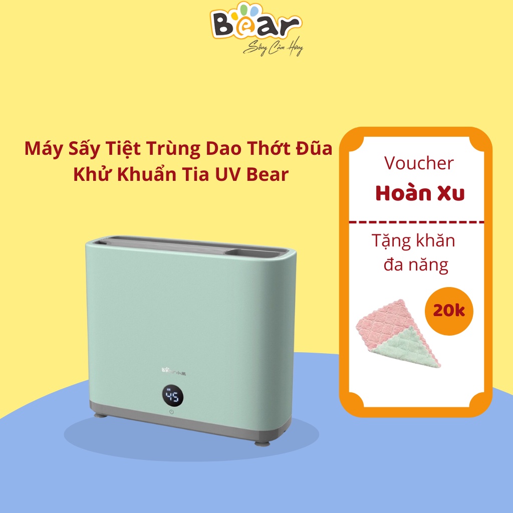 Máy Sấy Tiệt Trùng Dao Thớt Đũa Khử Khuẩn Nhờ Tia UV CHÍNH HÃNG Bear Bảo Hành 18 tháng bản Quốc Tế XDQ-B01Q1