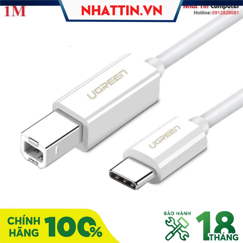 Cáp máy in chuẩn Type-c Ugreen 40560 dài 1M chính hãng  - Phân Phối Chính Hãng