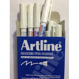 Bút vẽ lên áo Artline Marker for Fabric màu trắng/bút vẽ vải tối/bút vẽ lên dày dép