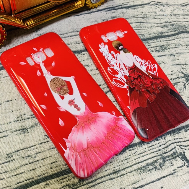 Samsung S8 / S8plus ốp dẻo đỏ in hình cô gái