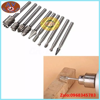 Bộ 10 mũi khắc, mài, làm lũa HSS cao cấp