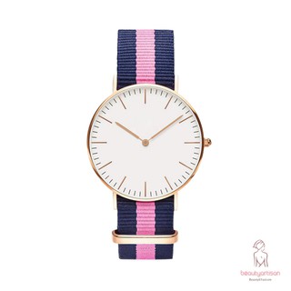Đồng hồ analog máy quartz dây vải dù cho cặp đôi