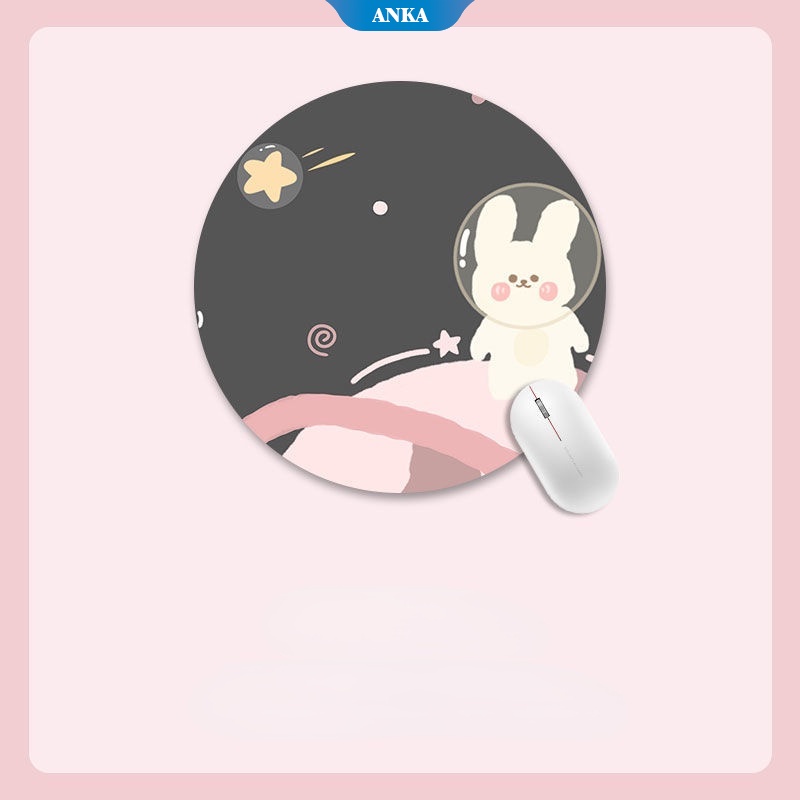 Tấm lót chuột hình tròn chống trượt chống bụi in họa tiết hoạt hình dễ thương