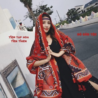 Khăn thổ cẩm họa tiết boho Đỏ 140k (ẢNH THẬT)