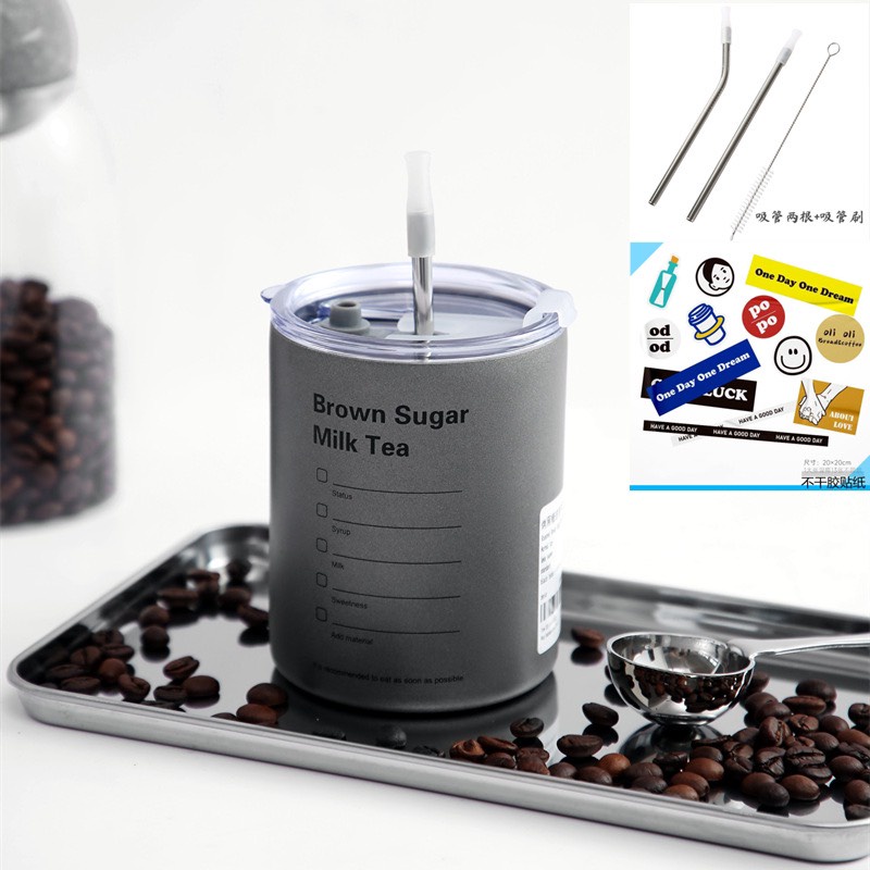 Cốc giữ nhiệt COFFEE thể tích 300ML,có ông hút, kiểu dáng thời trang,decor bàn làm việc  BN40-300ML