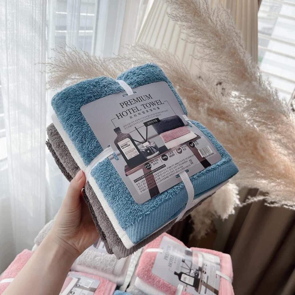 Set 4 chiếc Khăn Tắm, Khăn Cotton Thấm Hút Nước, Độ Bền Cao KT: 40x80cm