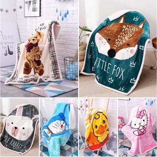 Chăn lông cừu cho bé, Chăn lông cừu cao cấp trẻ em, Chăn đắp thu đông dày dặn ấm áp cho bé