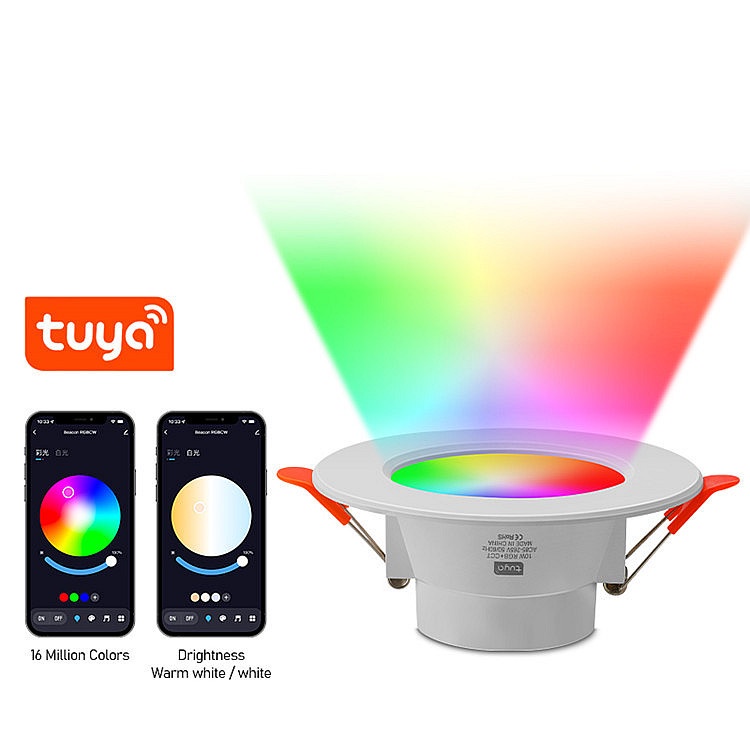 Bóng đèn/Downlight TUYA 10W Wifi/BLE Mesh RGB+WW+CW - thông minh google home