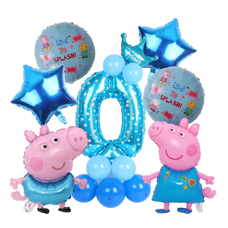 Bộ Bong Bóng Lá Nhôm Hình Heo Peppa Trang Trí Nội Thất Tiệc Sinh Nhật Cho Bé
