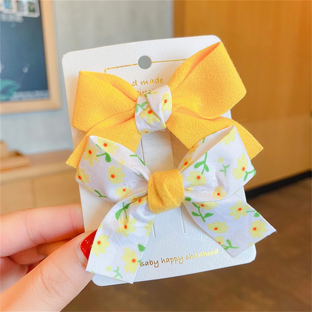 Kẹp tóc Bear Leader hình nơ bằng vải dễ thương cho bé gái
