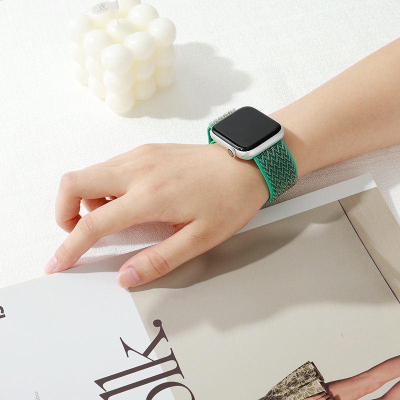 Dây Đeo Nylon Họa Tiết Gợn Sóng Thay Thế Cho Đồng Hồ iwatch Series APwatch SE iwatch1-7 Series 41mm45mm