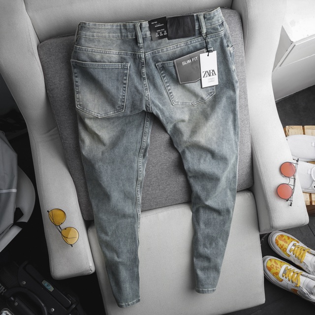 Quần Jean nam hàng cao cấp kiểu rách bụi ống ôm vừa co giãn | BigBuy360 - bigbuy360.vn