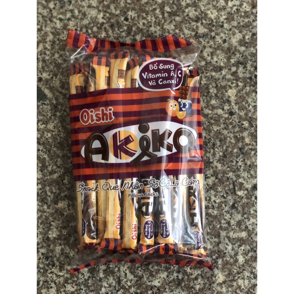 Túi 20 bánh Akiko 6 Hương Vị Socola - Sữa - Sầu Riêng - Phô Mai - Trứng - Sữa dừa - Socola cam - dưa lưới