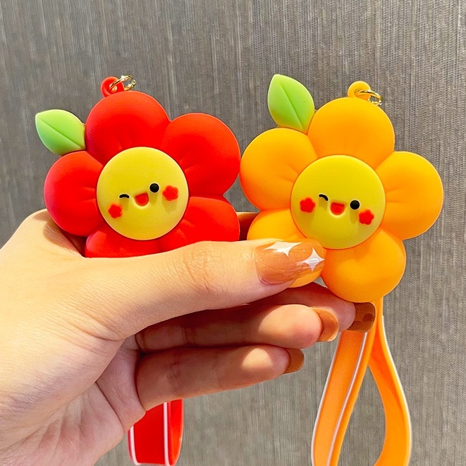 Móc Chìa Khóa Hoa Mặt Cười Hoạt Hình Dễ Thương