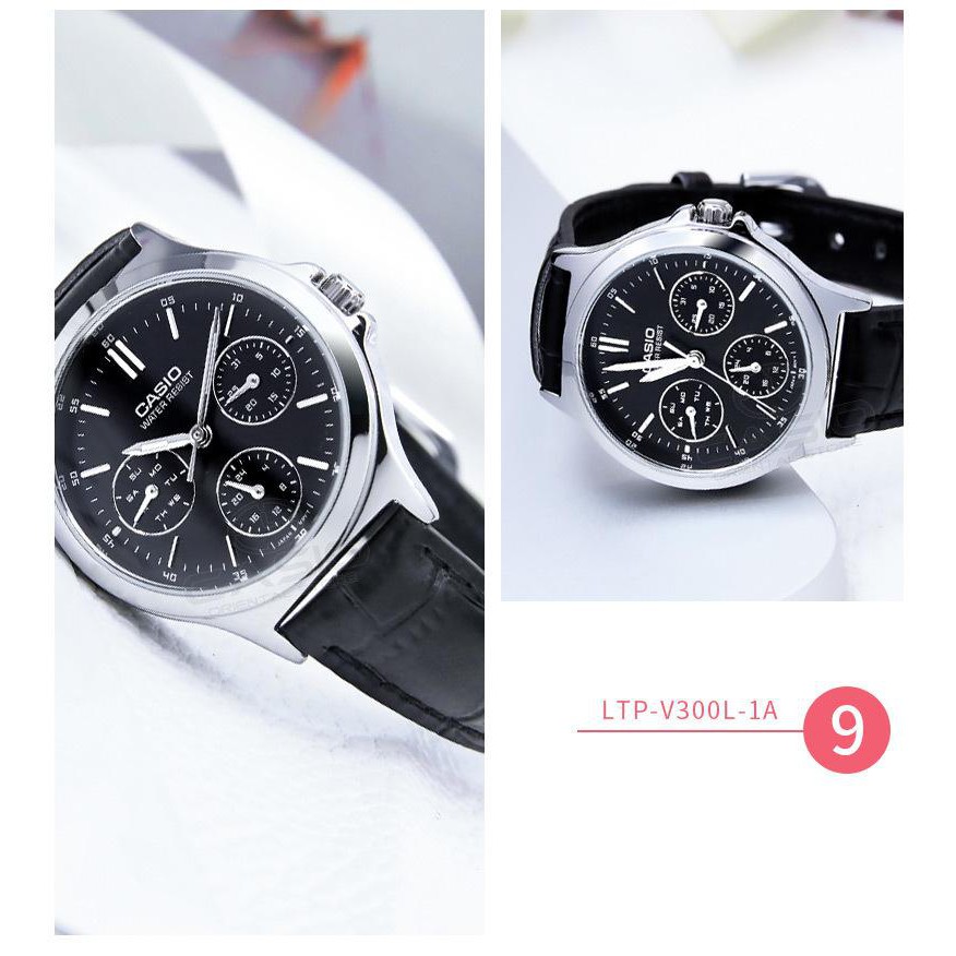 Đồng Hồ Nữ Dây Da Chính Hãng CASIO LTP-V300L-1A