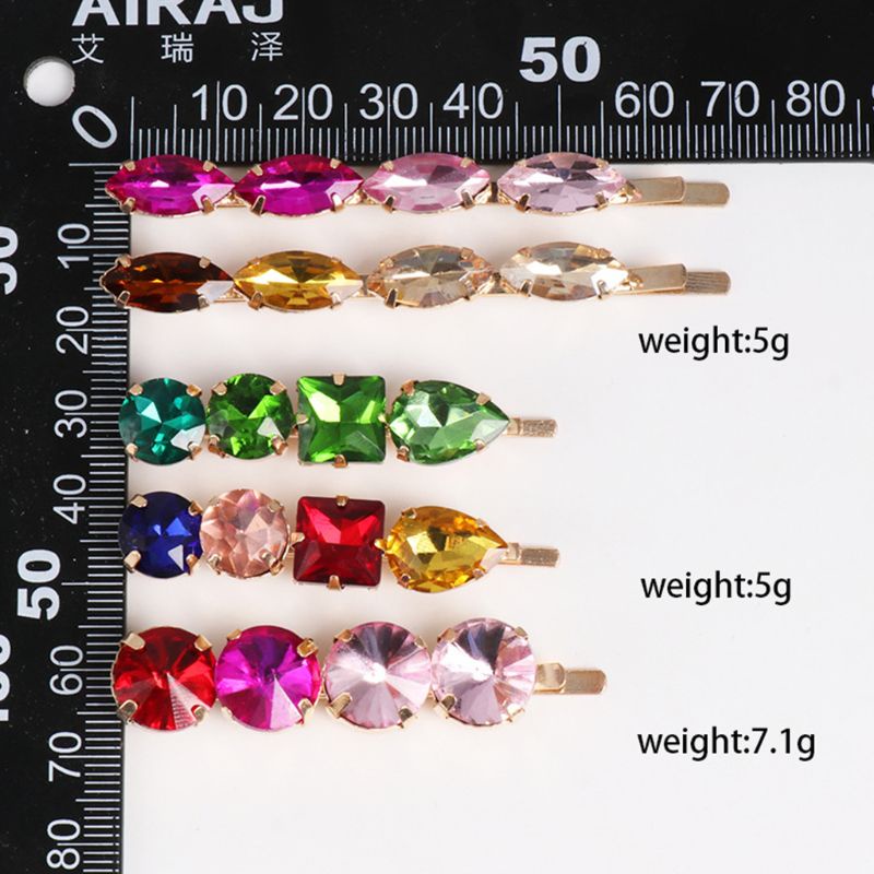 Kẹp Tóc Hợp Kim Đính Kim Cương Giả Nhiều Màu Sang Trọng Cho Nữ