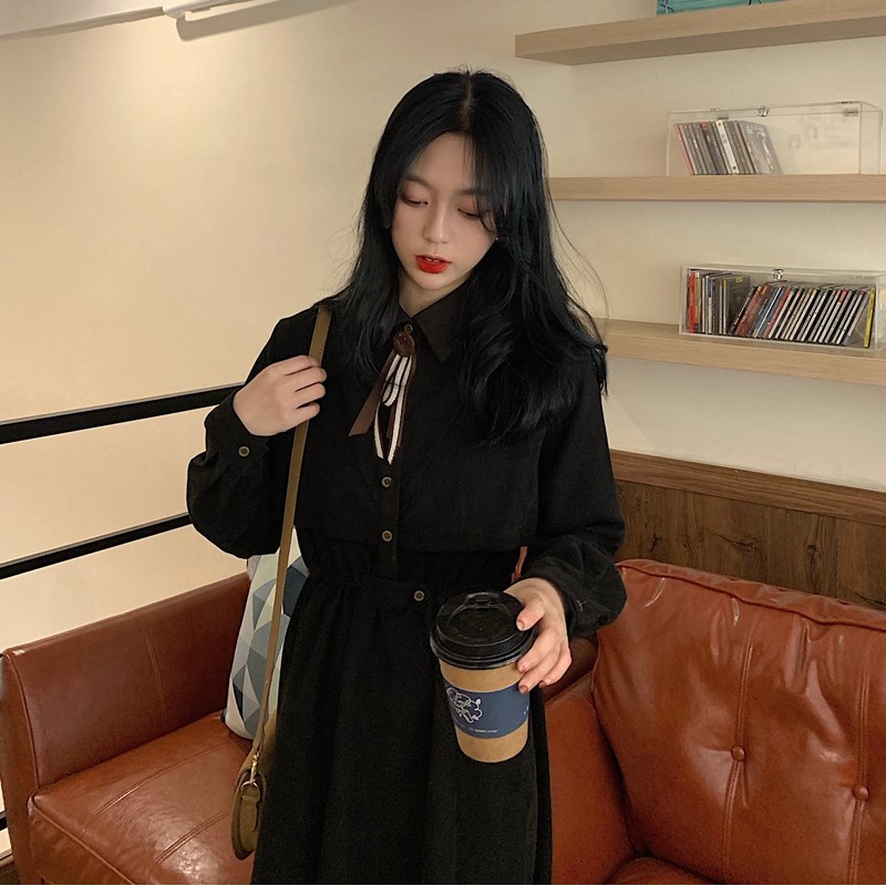 Đầm ulzzang hoa chuông phong cách Hàn Quốc VD098(có ảnh thật)