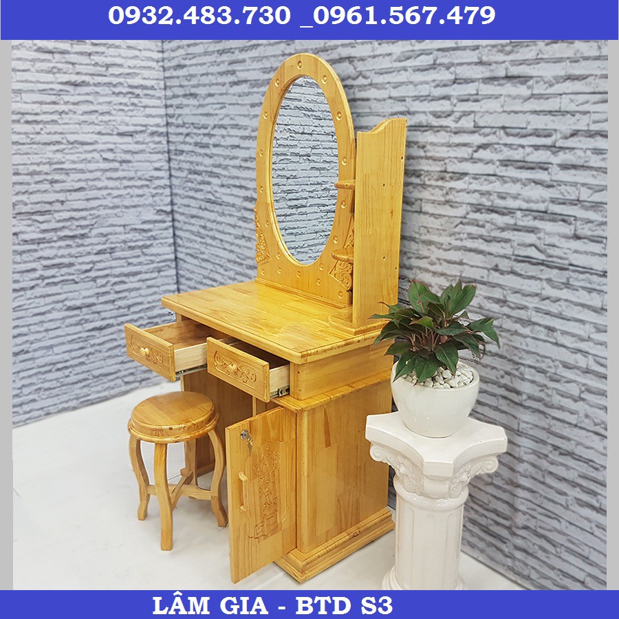 Bàn trang điểm gỗ Thông 80cm , BTD0S3