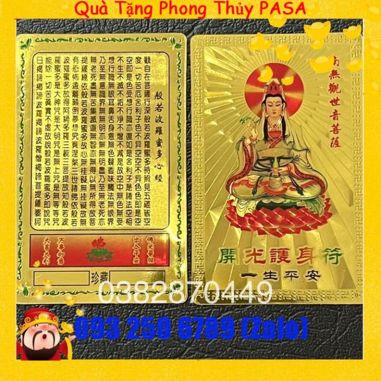 Kim Bài Quan Thế Âm Bồ Tát Bình An Phù Hợp phong Thuỷ Đẹp Lung Linh