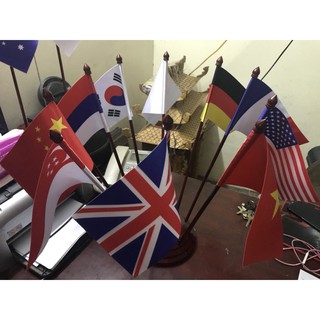Cờ để bàn đế gỗ 10 cờ