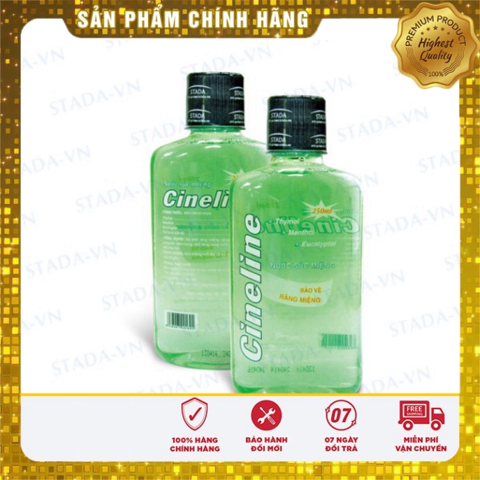 [Chính hãng] Nước súc miệng cineline stada Chai 250ml - Thơm miệng  khử mùi  Diệt khuẩn0