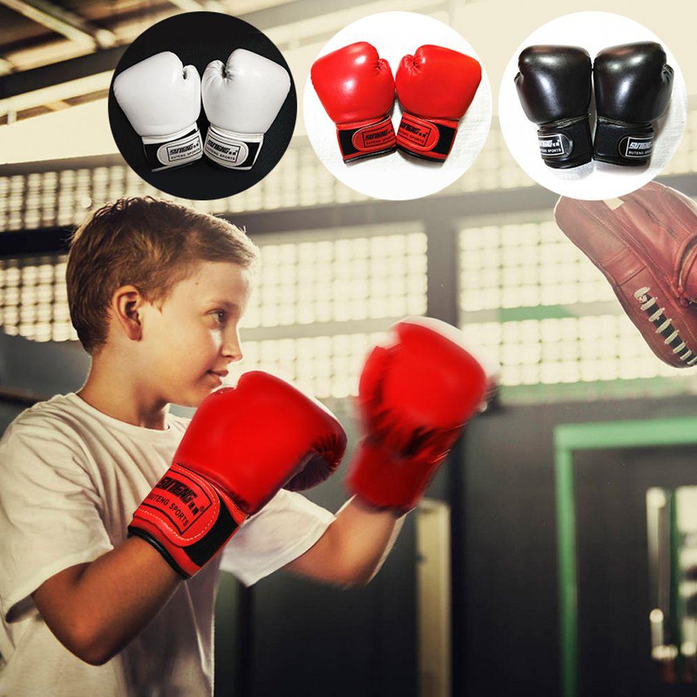 Găng Tay Đấm Bốc Bằng Da PU Phối Lưới Thoáng Khí Cho Trẻ Em