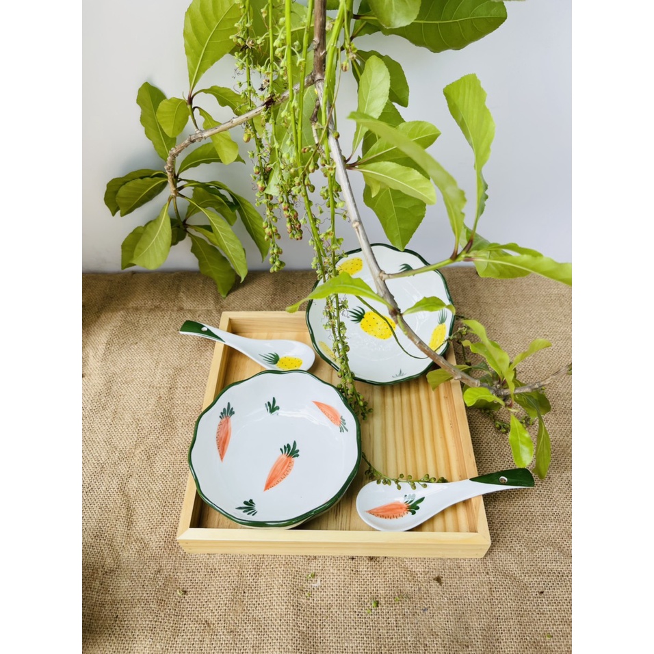 Bát Tô Nông Cho Bé Ăn Dặm, Đĩa Nhật Decor Hoạt Hình Cá, Mèo Cute, Bát Chè,... Đường Kính Miệng 13cm - Gốm Sứ Bát Tràng