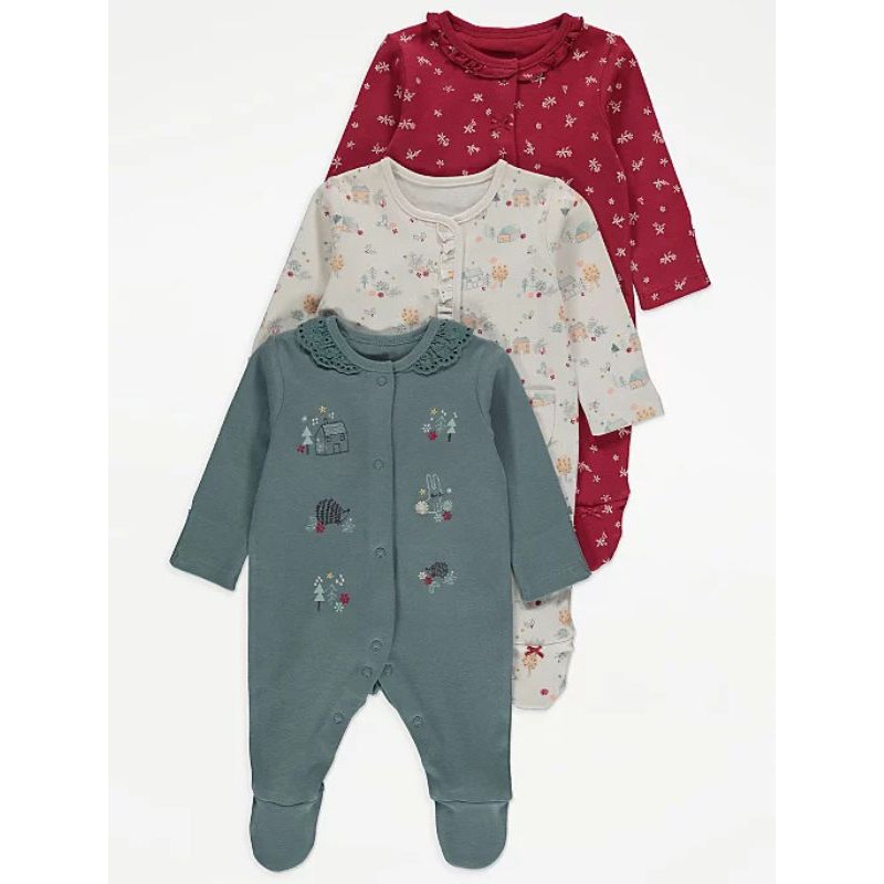 Sleepsuit / body dài tay họa tiết mừng giáng sinh Noel cho bé