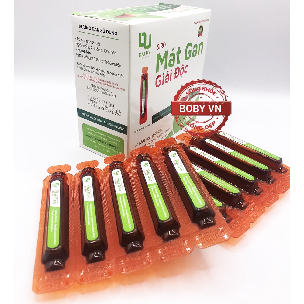 Siro mát gan giải độc Đại Uy - Hộp 4 vỉ x 5 ống