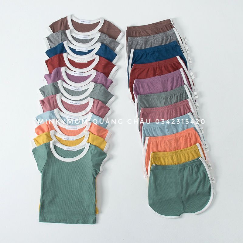 BỘ CỘC VIỀN TRẮNG THUN TĂM MÁT LẠNH MINKY MOM QUẢNG CHÂU CHO BÉ TRAI BÉ GÁI