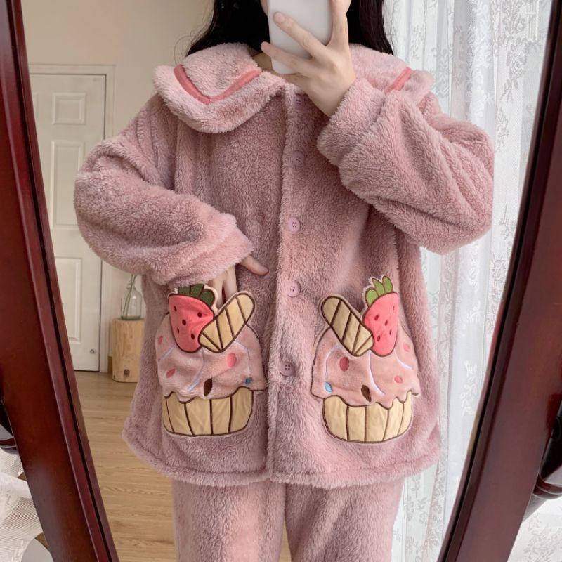 ORDER_Bộ Ngủ Hồng Túi Bánh Kem Ulzzang_N35