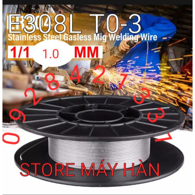 Dây hàn mig inox 308 không dủng khí 1kg loại 1.0 [Dây hàn INOC]