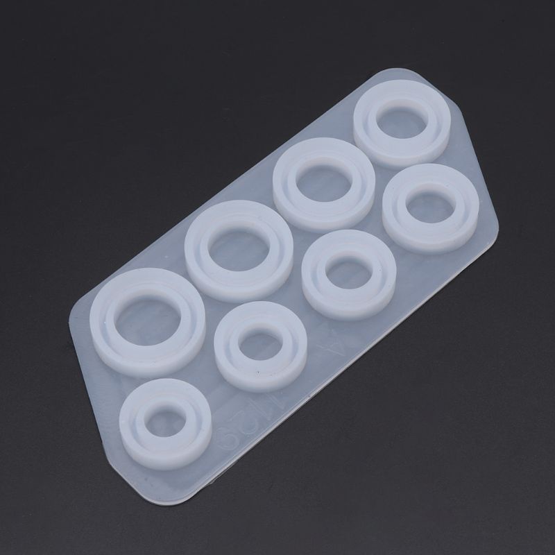Khuôn Silicon Làm Nhẫn Hình Tròn Trong Suốt 8 Kích Cỡ