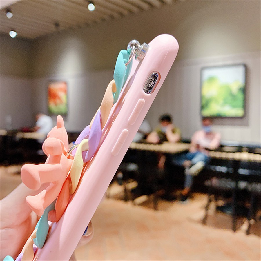 Ốp Điện Thoại Mềm Có Vòng Đeo Tay Hình Gấu Cho Xiaomi Mi 11 Lite 10T 11T Redmi 9T Note 11 10 8 7 9 Pro 9S 9A 9C