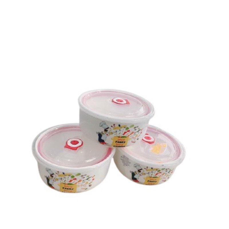 Thố Sứ Có Nắp Size Lớn 6inch 16cm - Hoa Văn Ngẫu Nhiên - Tô Sứ, Hộp Đựng Thực Phẩm, Hộp Mang Cơm