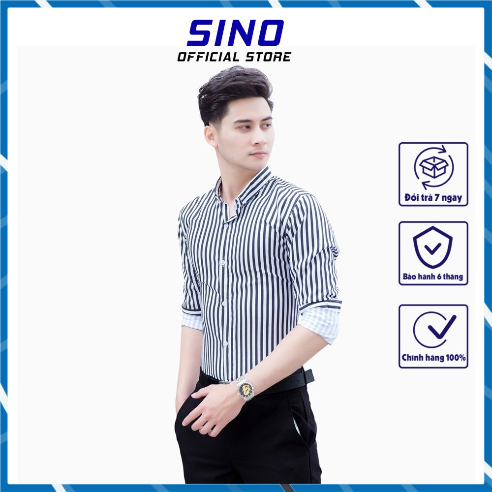 Áo sơ mi giá rẻ hàn quốc cao cấp trẻ trung trơn nam SINO SM08