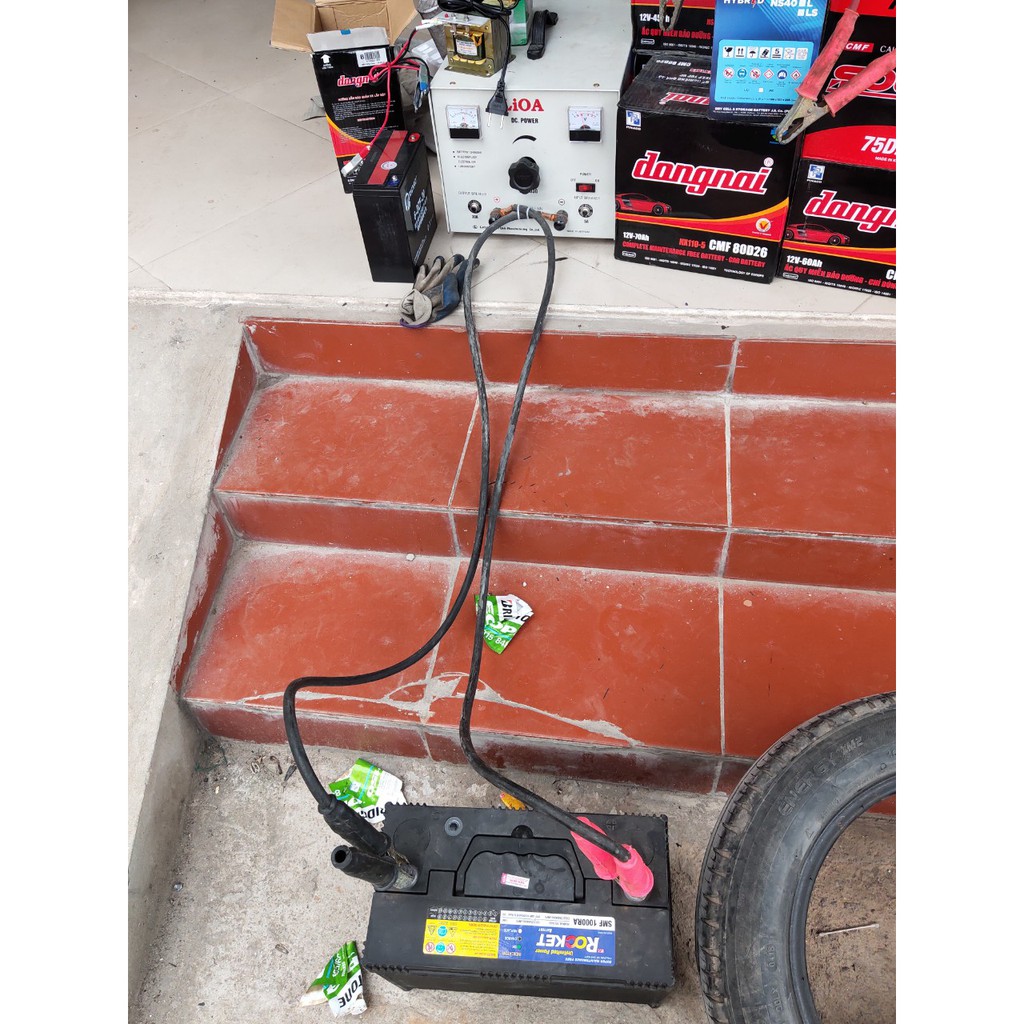 Bộ dây cáp câu bình ắc quy 12V, 24V Dài 1m7/sợi, dây cáp to M25 loại 1, hàng có sẵn sll, cam kết chất lượng