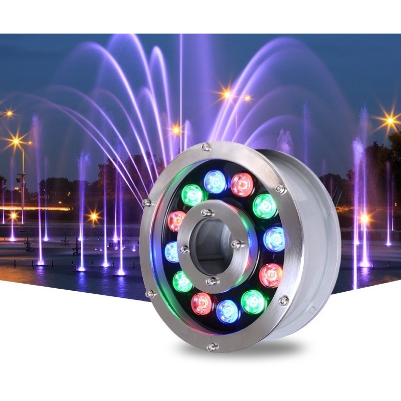 Đèn âm nước bánh xe 12w đổi màu 24/12vac