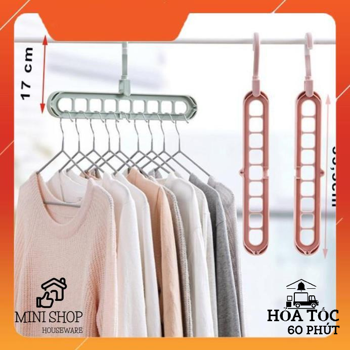 Móc Treo Quần Áo Tiện Ích Loại 9 Lỗ Treo Được Dọc Và Ngang