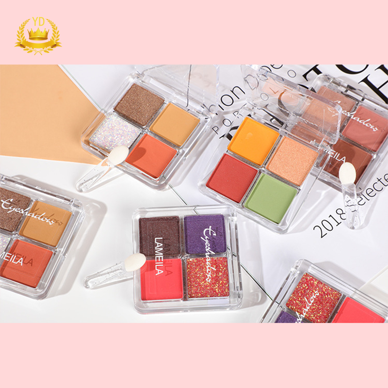 (Hàng Mới Về) Bảng Phấn Mắt Bốn Màu Mini Ánh Ngọc Trai Lấp Lánh Kháng Nước