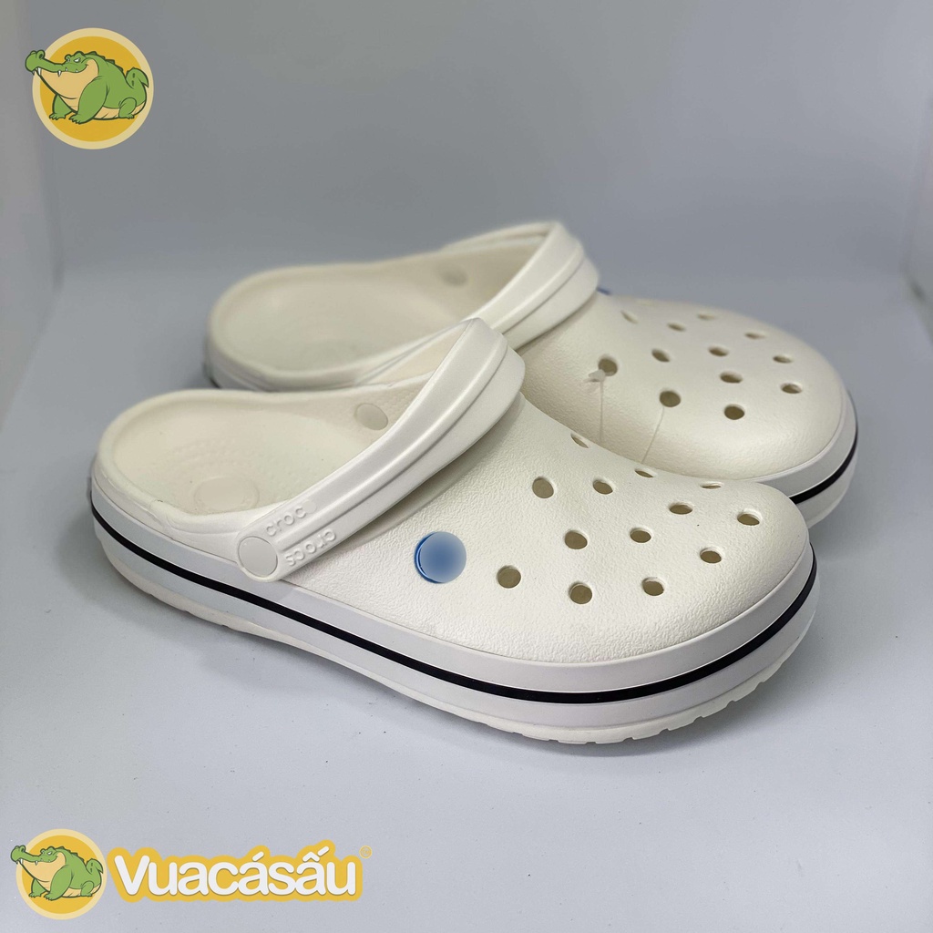 Dép CROCS CROCBAND CLOG Nam Nữ Trắng , Form đẹp, Mềm Nhẹ và Êm Ái, Không mùi, chống trơn trượt - Vua Cá Sấu