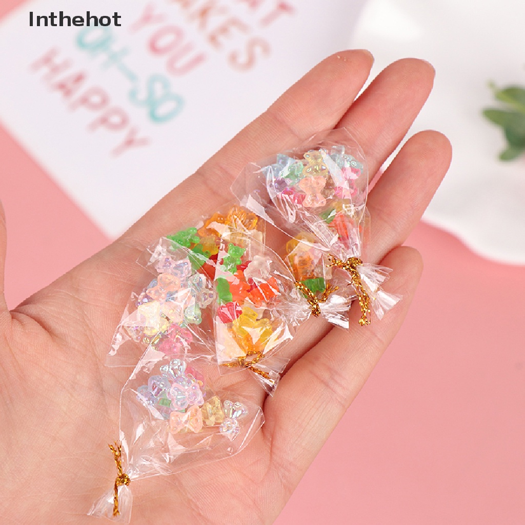 Set 12 đồ chơi nhà bếp thiết kế gấu kẹo đường tráng miệng thu nhỏ cho nhà búp bê 1:12