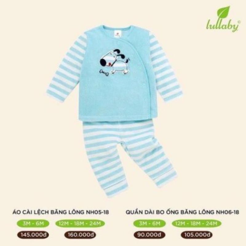 (6-12M) Bộ băng lông Lullaby màu xanh size 6-12M